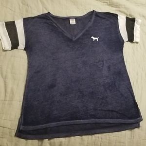 PINK Victoria's Secret navy burnout jersey shirt M